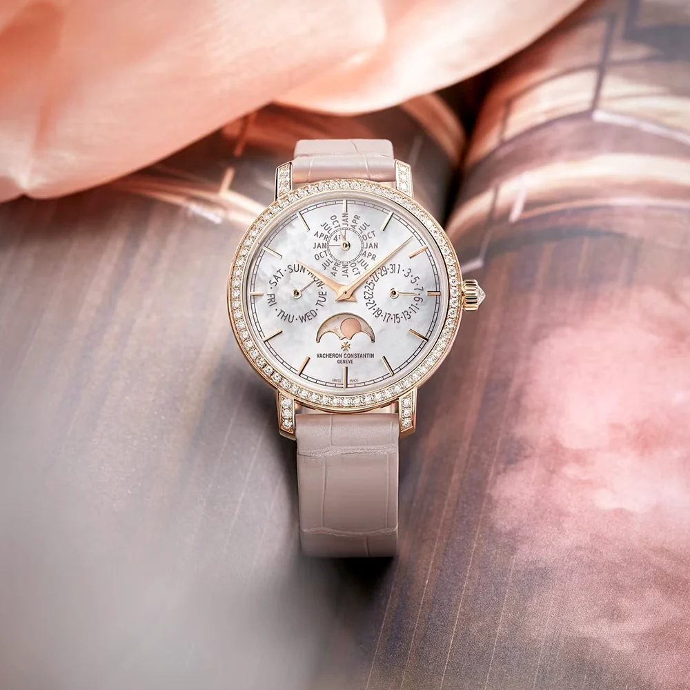 Traditionnelle Perpetual Calendar Ultra-Thin 18ct Pink Gold Ladies Watch - Image 2