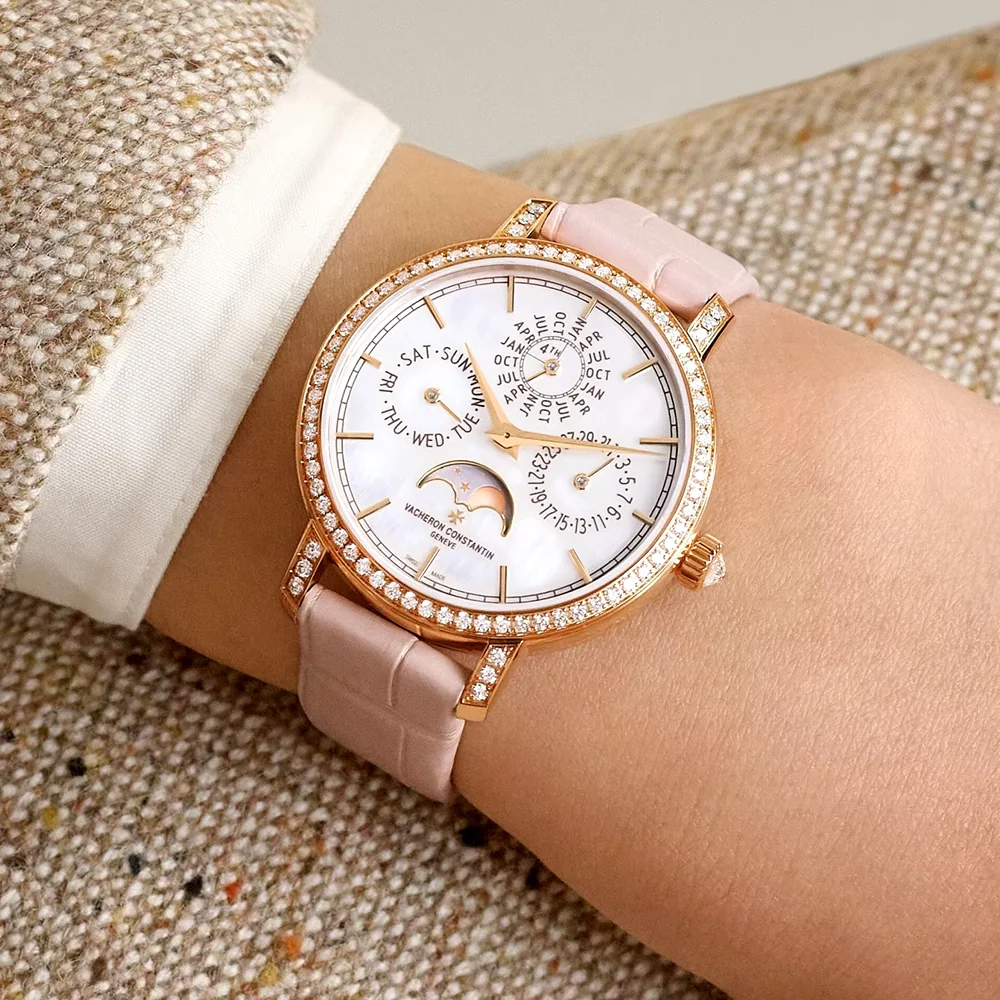Traditionnelle Perpetual Calendar Ultra-Thin 18ct Pink Gold Ladies Watch - Image 3