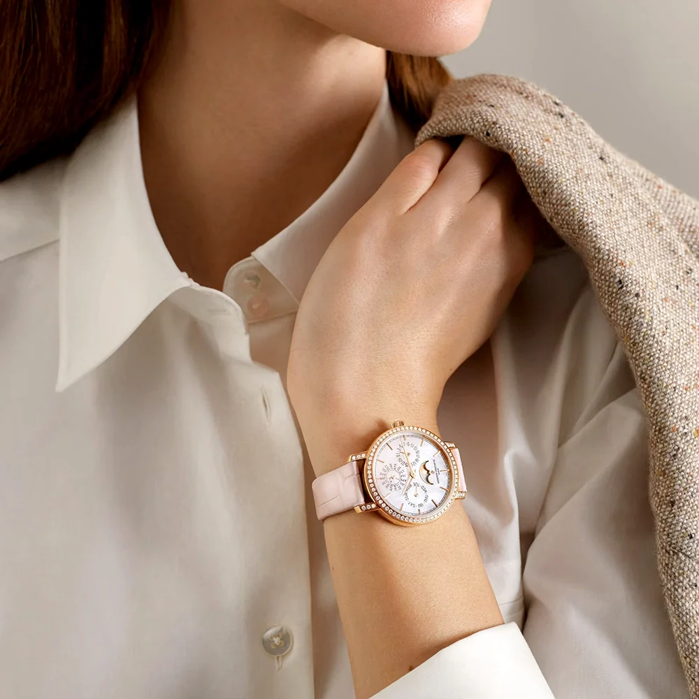 Traditionnelle Perpetual Calendar Ultra-Thin 18ct Pink Gold Ladies Watch - Image 4