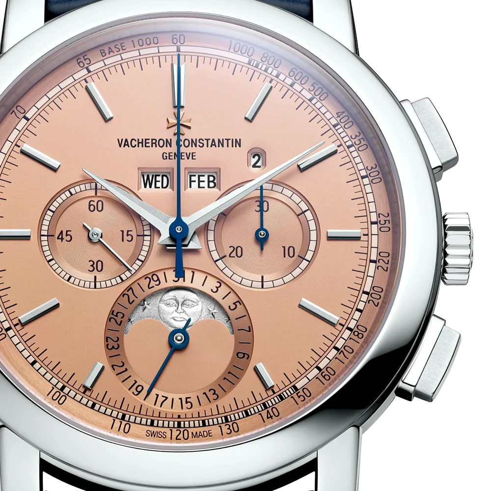 Traditionnelle Perpetual Calendar 43mm Platinum Salmon Dial Chronograph Watch - Image 5