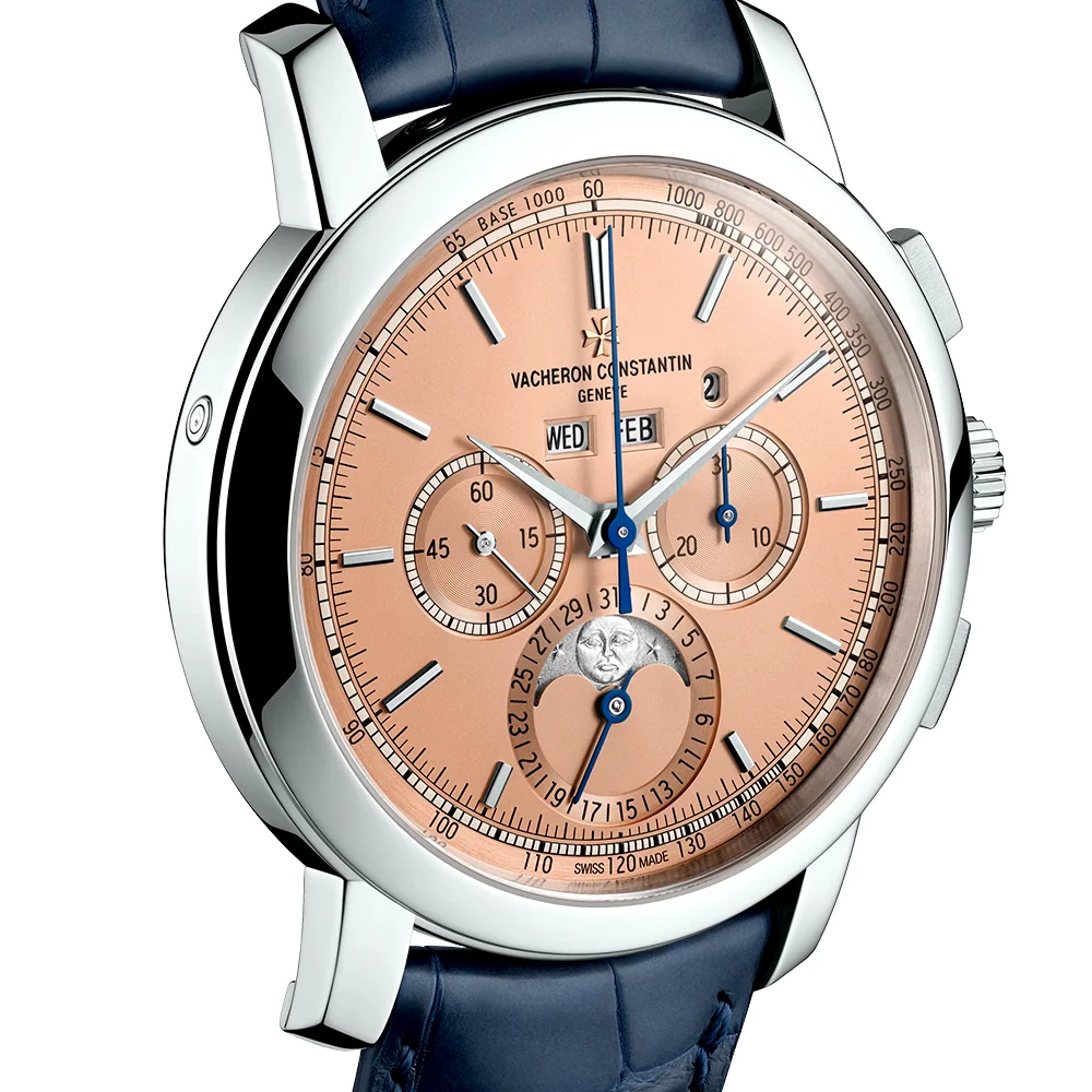 Traditionnelle Perpetual Calendar 43mm Platinum Salmon Dial Chronograph Watch - Image 6