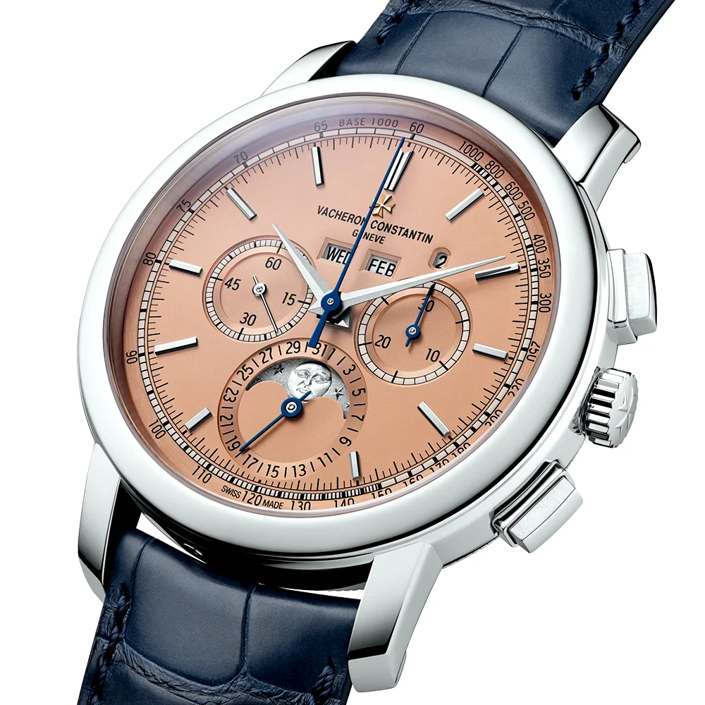 Traditionnelle Perpetual Calendar 43mm Platinum Salmon Dial Chronograph Watch - Image 7