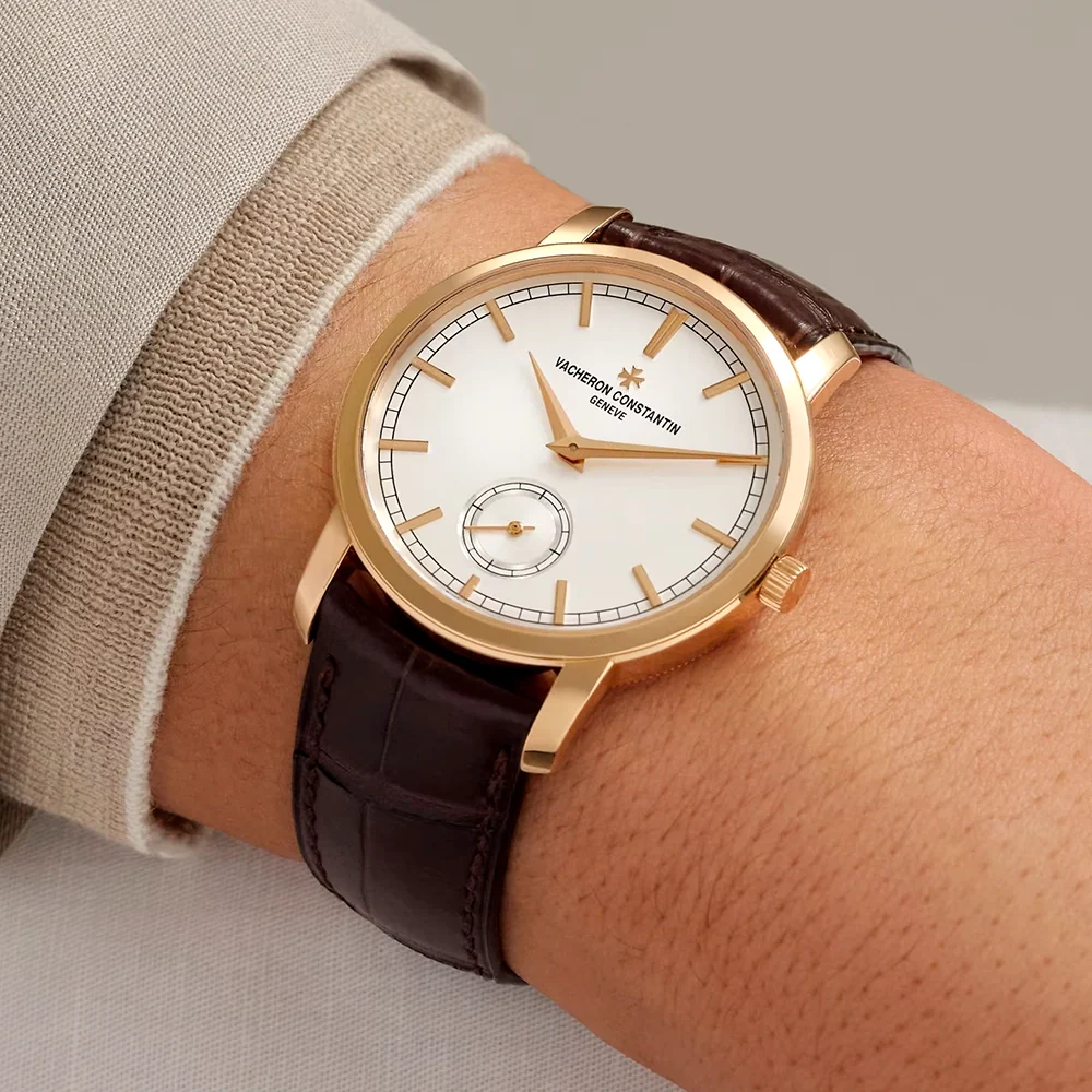 Traditionnelle Manual-Winding 38mm 18ct Pink Gold White Dial Watch - Image 2