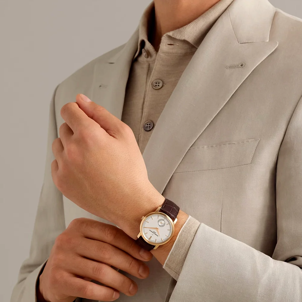 Traditionnelle Manual-Winding 38mm 18ct Pink Gold White Dial Watch - Image 3