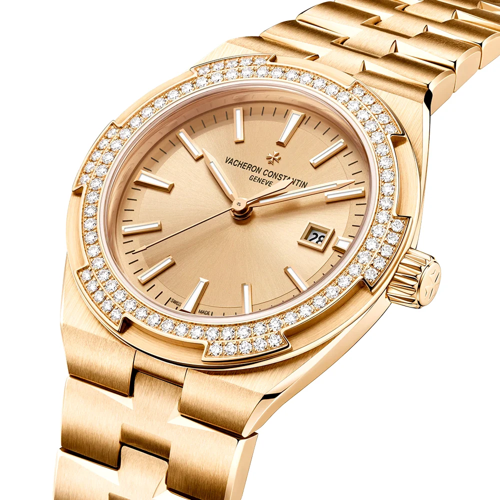 Overseas Self-winding 35mm 18ct Pink Gold Bracelet Watch - Image 6
