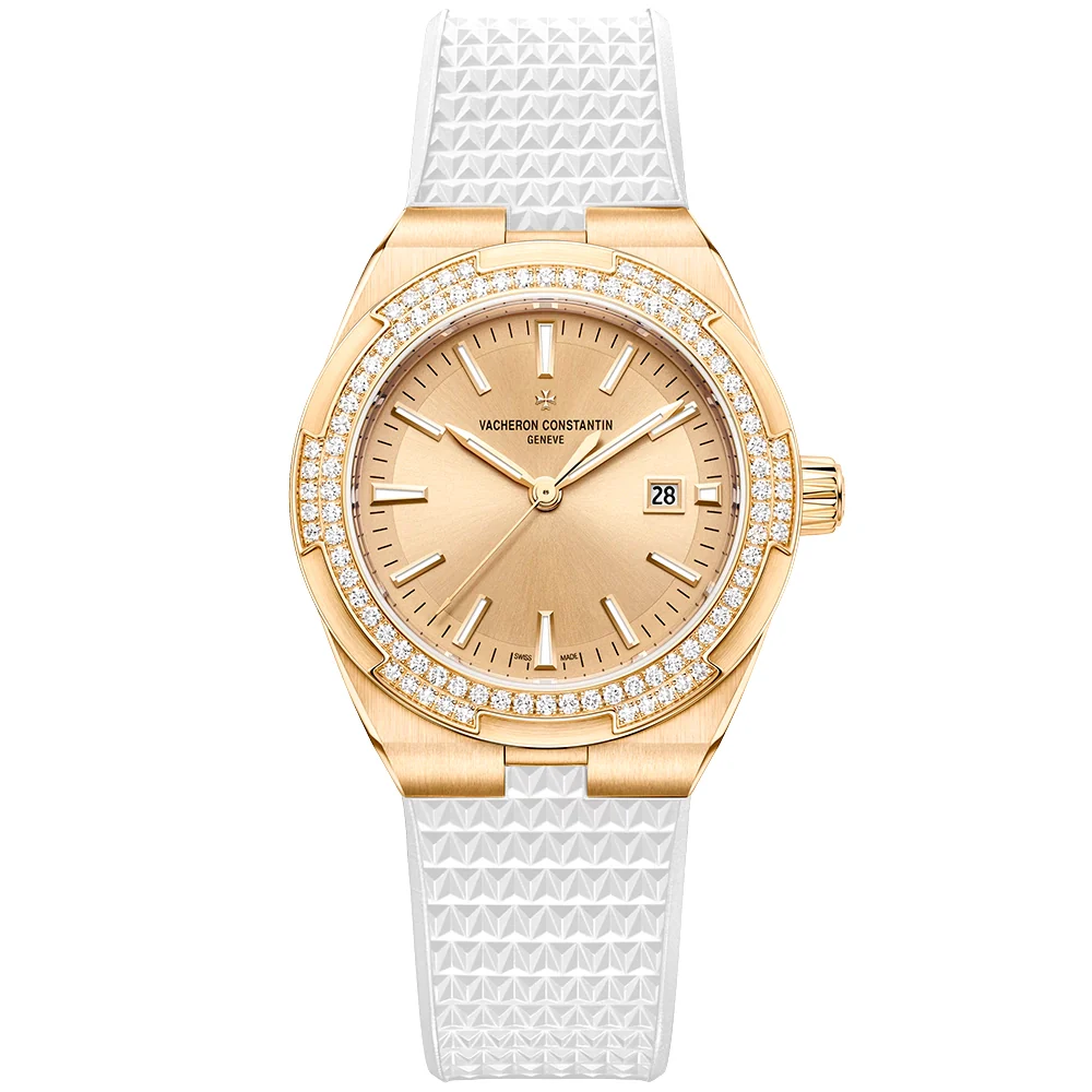 Overseas Self-winding 35mm 18ct Pink Gold Bracelet Watch - Image 8