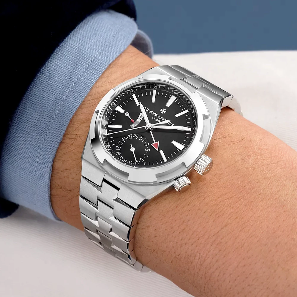 Overseas Dual Time 41mm Steel Black Dial Mens Automatic Watch - Image 2