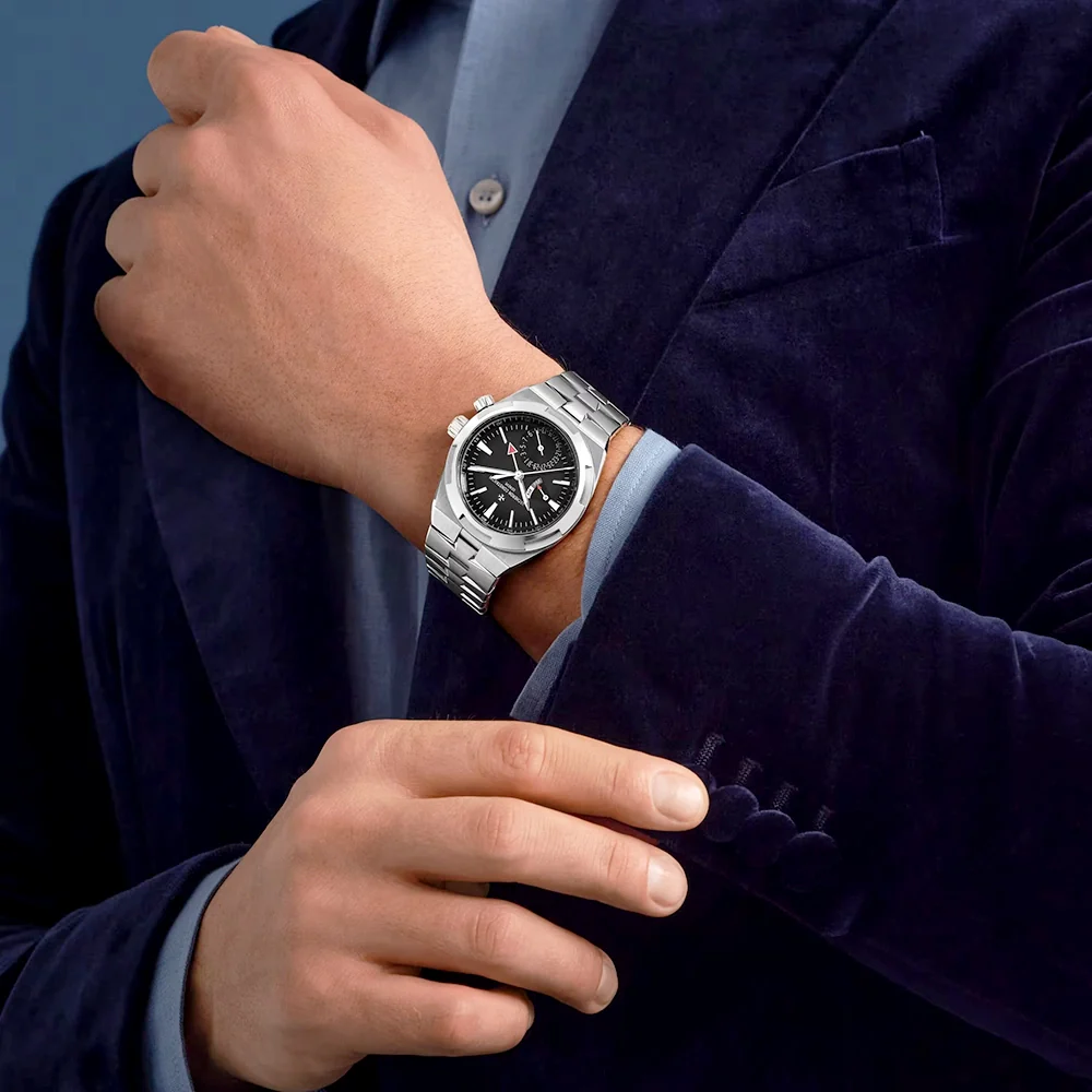 Overseas Dual Time 41mm Steel Black Dial Mens Automatic Watch - Image 3