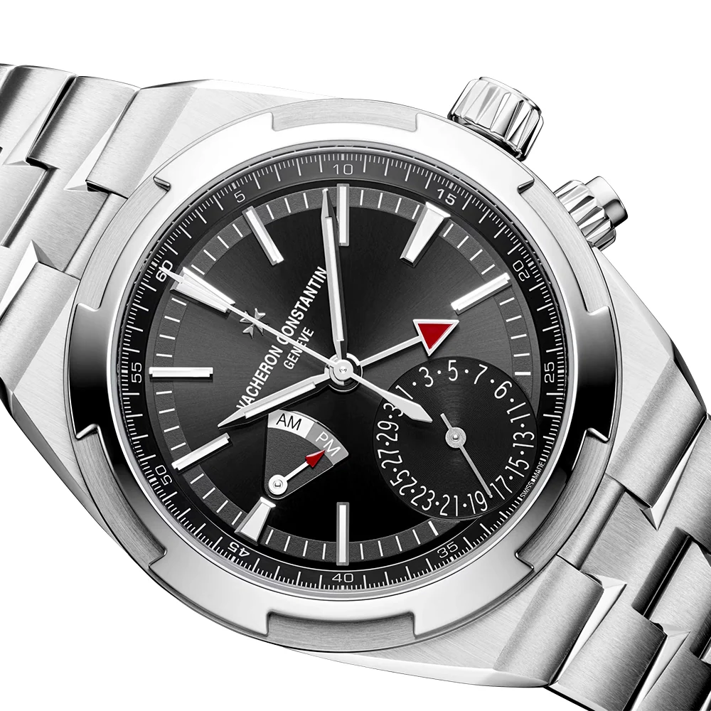 Overseas Dual Time 41mm Steel Black Dial Mens Automatic Watch - Image 6