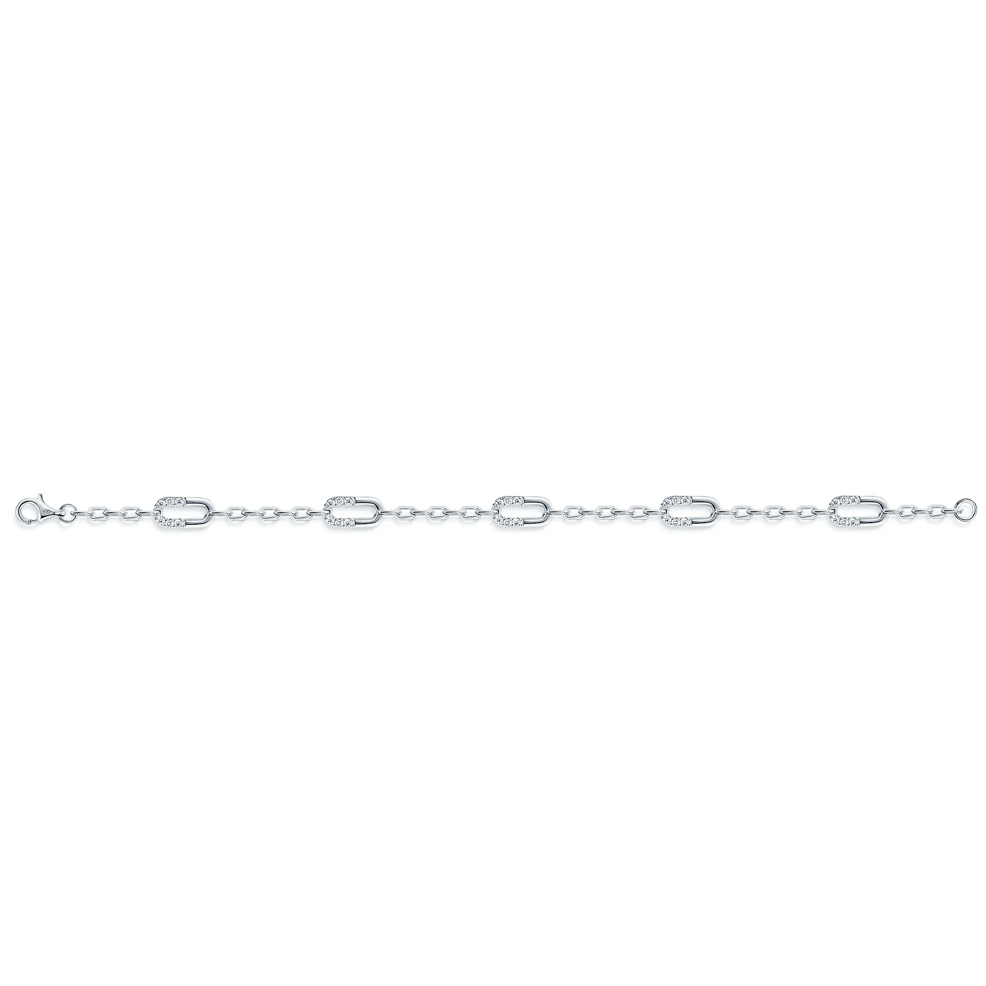 Verve Collection 18ct White Gold Diamond Loop Bracelet - Image 4