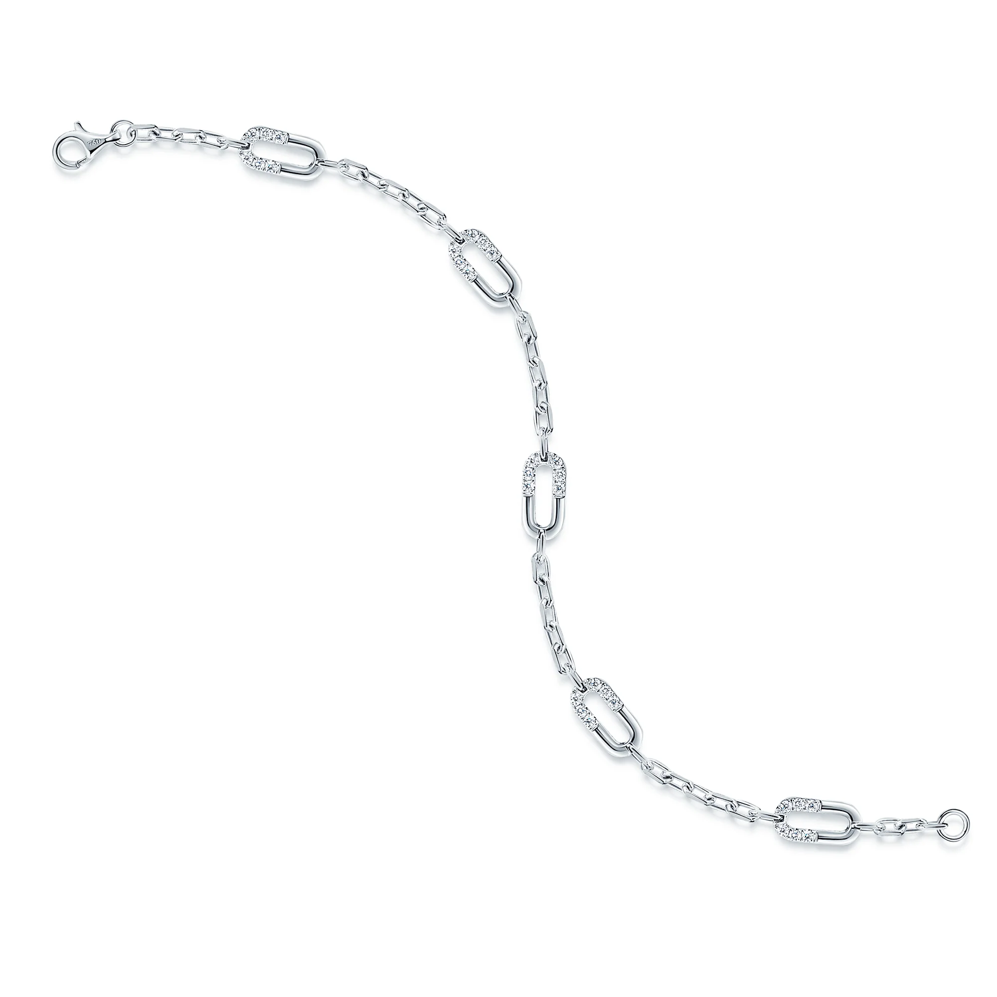 Verve Collection 18ct White Gold Diamond Loop Bracelet - Image 5