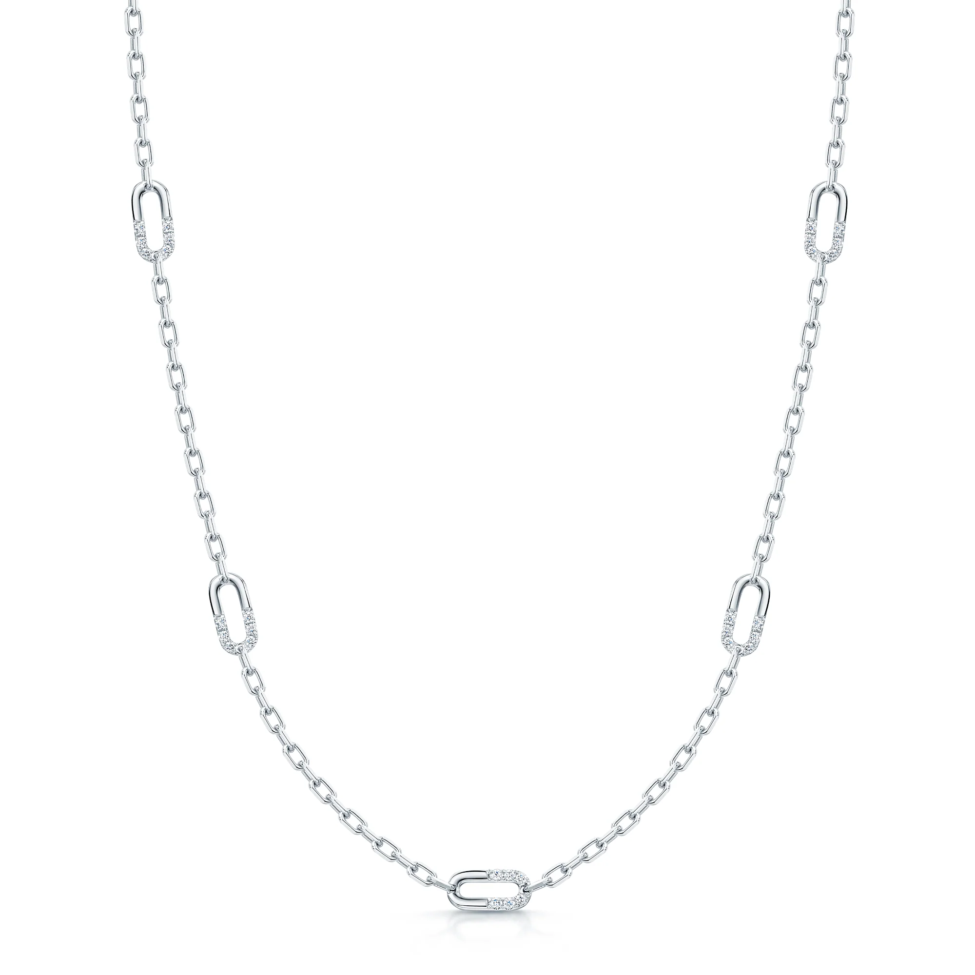 Verve Collection 18ct White Gold Diamond Loop Necklace - Image 2