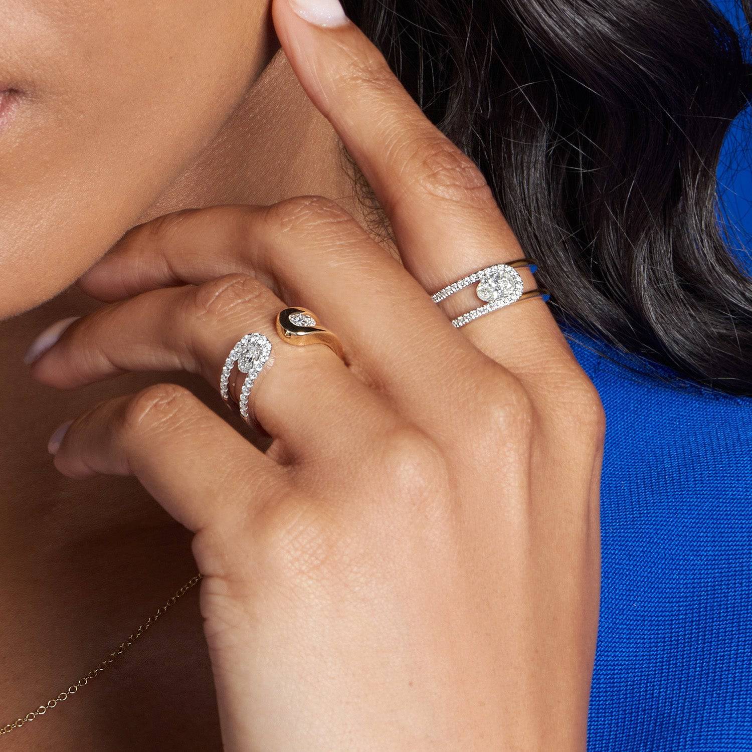 Verve Collection 18ct Yellow And White Gold GIA Certificated Oval Cut Diamond Dress Ring - Image 2
