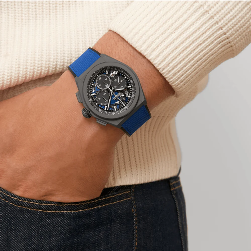 DEFY 21 Ultrablue 44mm Grey Titanium Skeleton Dial Men's Watch - Image 2