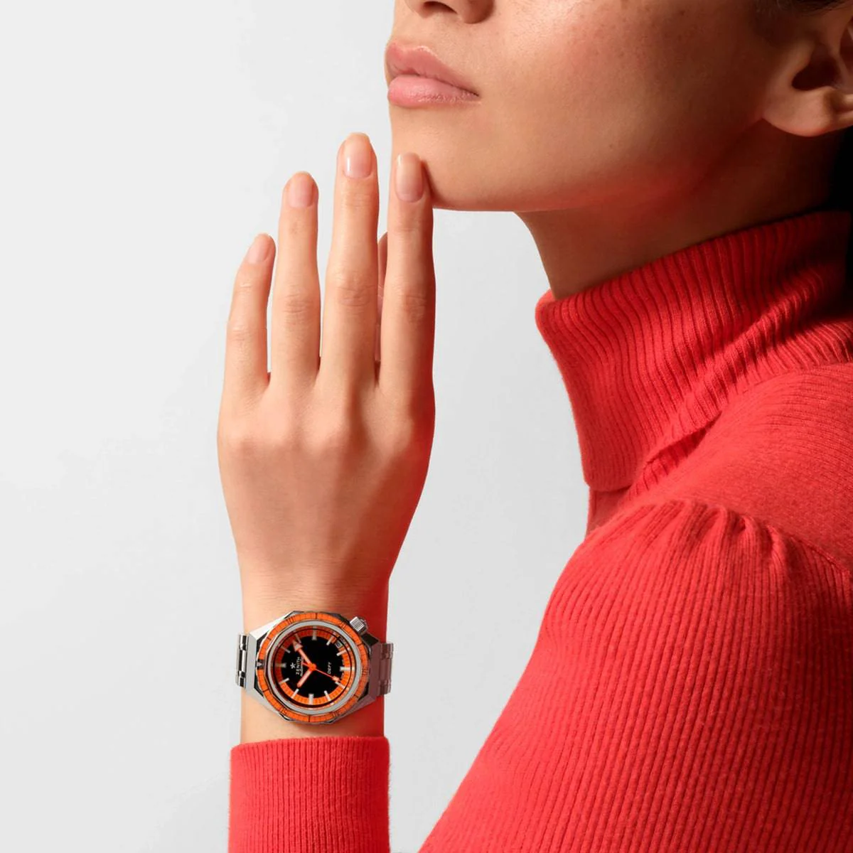 DEFY Revival 37mm Black/Orange Dial Bracelet Watch - Image 2