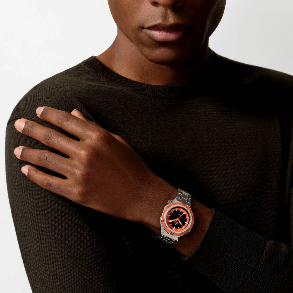 DEFY Revival 37mm Black/Orange Dial Bracelet Watch - Image 3