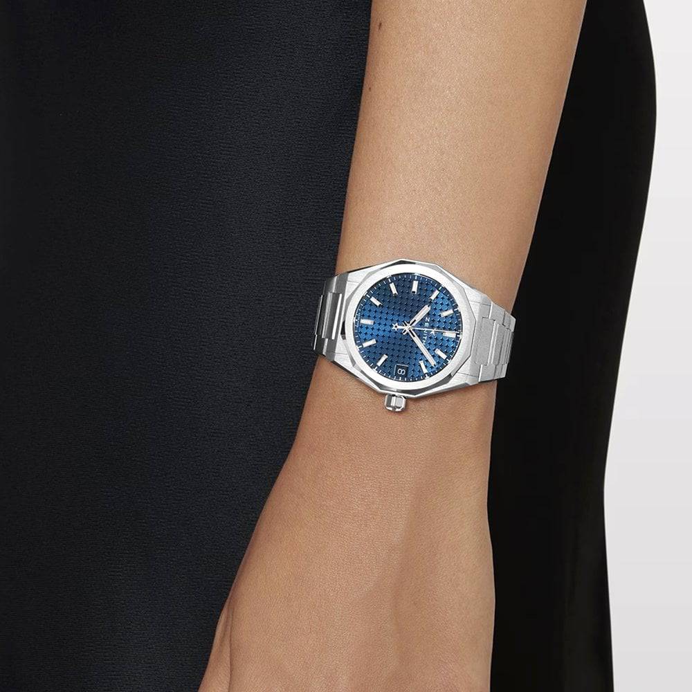 DEFY Skyline 36mm Blue Sunburst Dial Ladies Automatic Bracelet Watch - Image 2